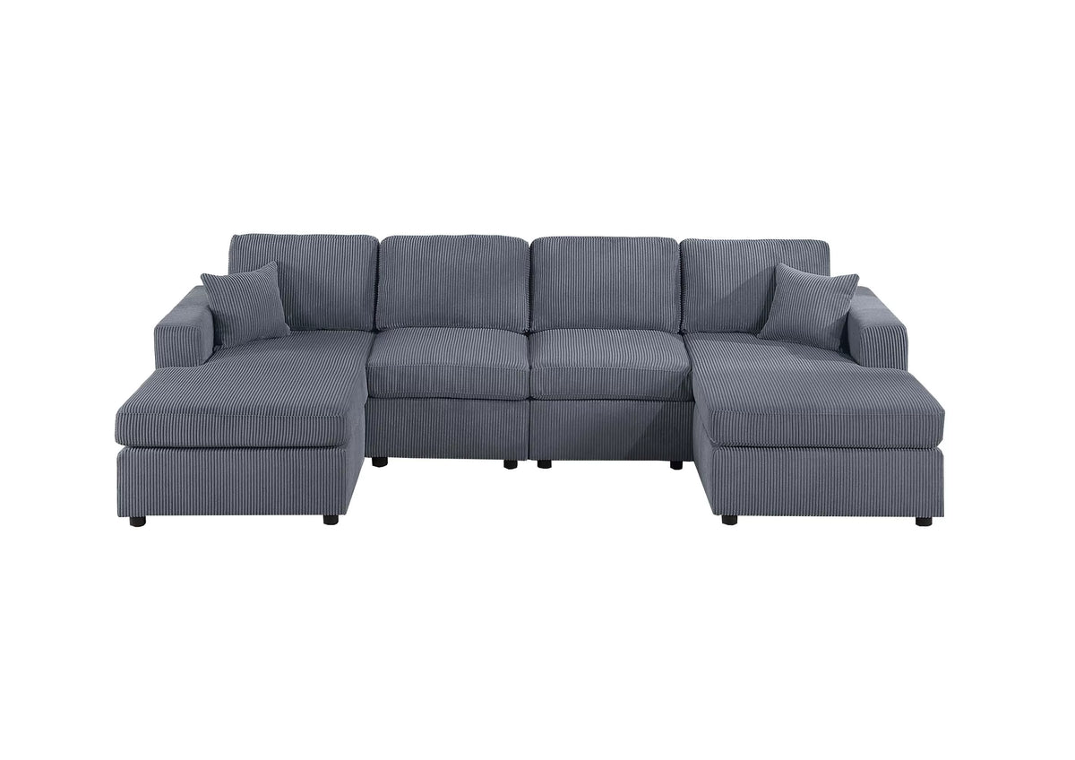 3-Piece Sectional Sofa Set – Dark Gray (F8449)