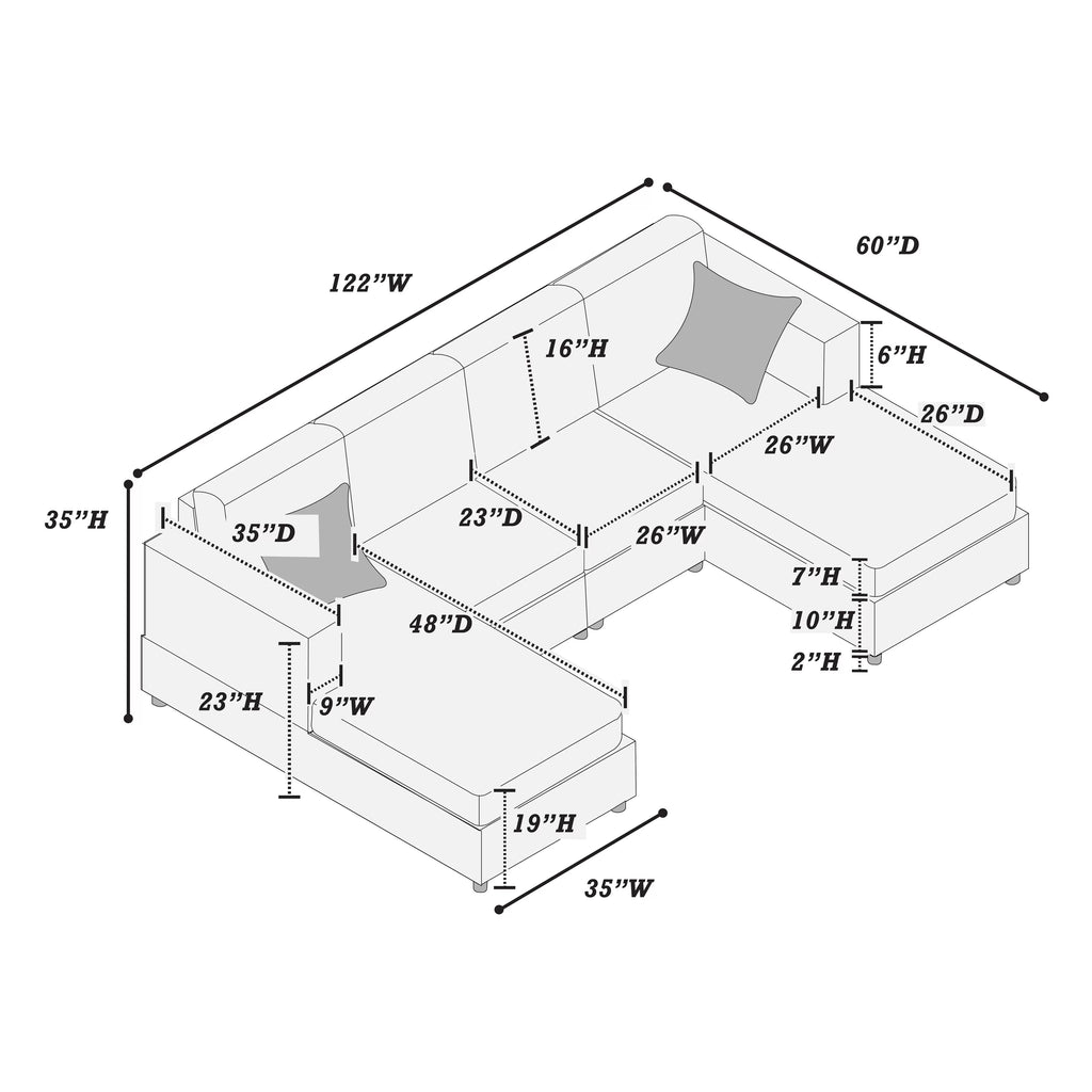 3-Piece Sectional Sofa Set – Fog (F8450)