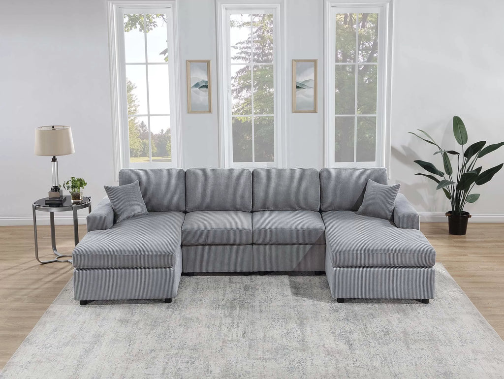 3-Piece Sectional Sofa Set – Fog (F8450)