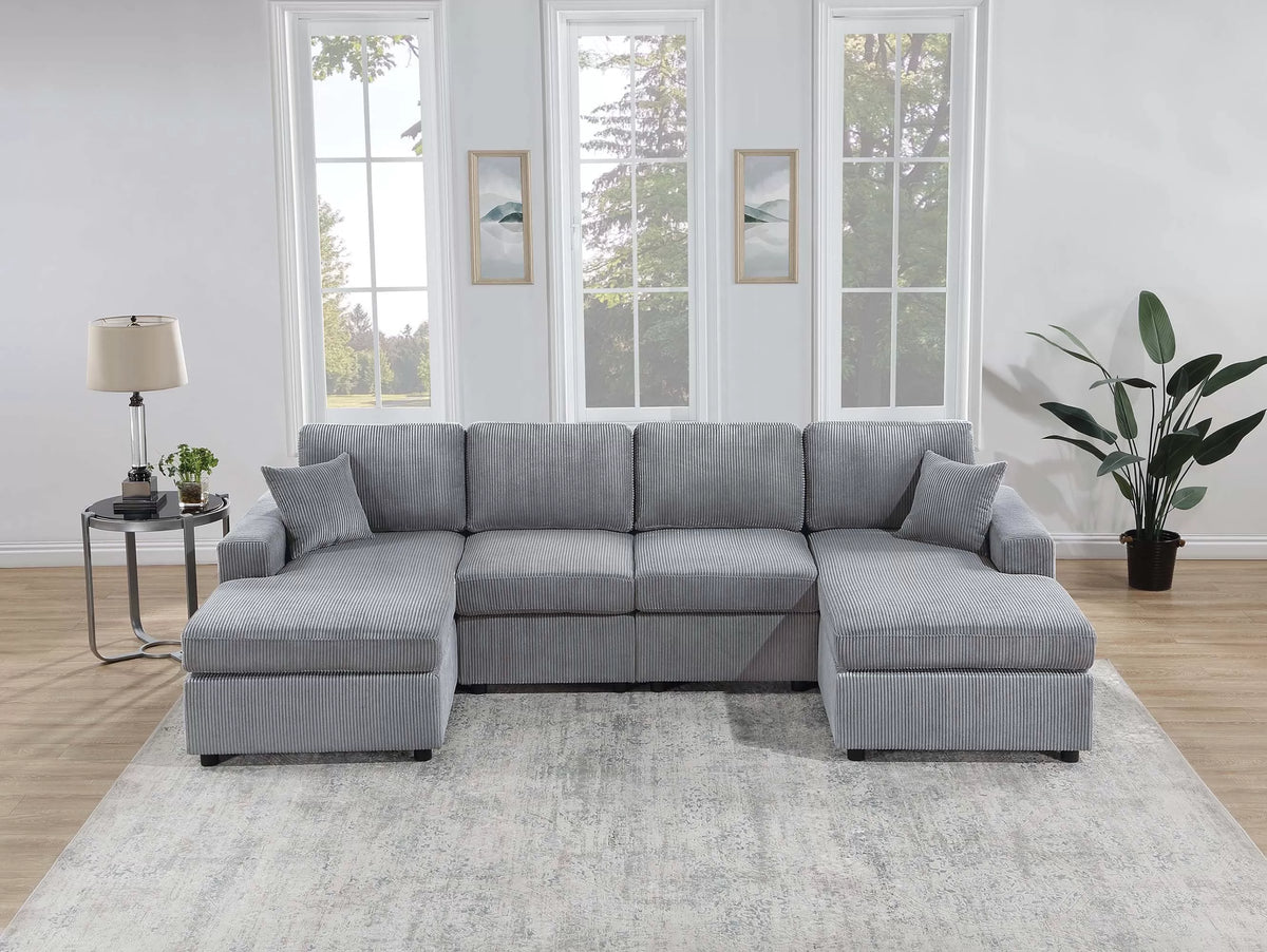 3-Piece Sectional Sofa Set – Fog (F8450)