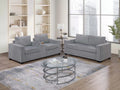 2-Piece Sofa Set – Sofa + Loveseat + Cup Holders + Console + Charging Station – Light Gray (F8460)