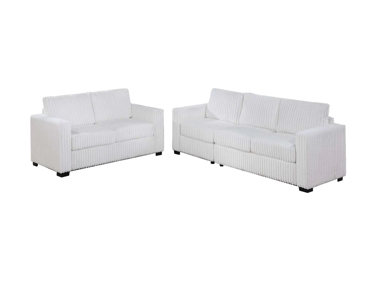 2-Piece Sofa Set – Sofa + Loveseat – Milk (F8462)