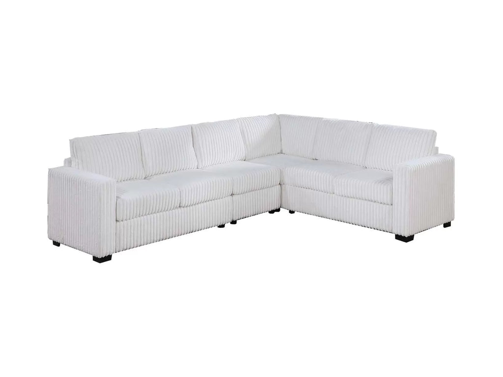 4-Piece Sectional Set – One-Arm Loveseat x 2 + Corner Wedge + Armless Chair – Milk (F8466)