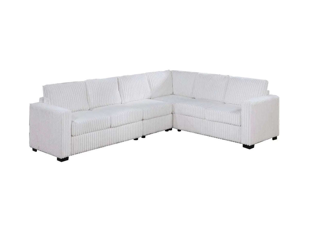 4-Piece Sectional Set – One-Arm Loveseat x 2 + Corner Wedge + Armless Chair – Milk (F8466)