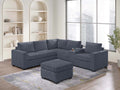 4-Piece Sectional Set W/ Ottoman – Dark Gray (F8467)