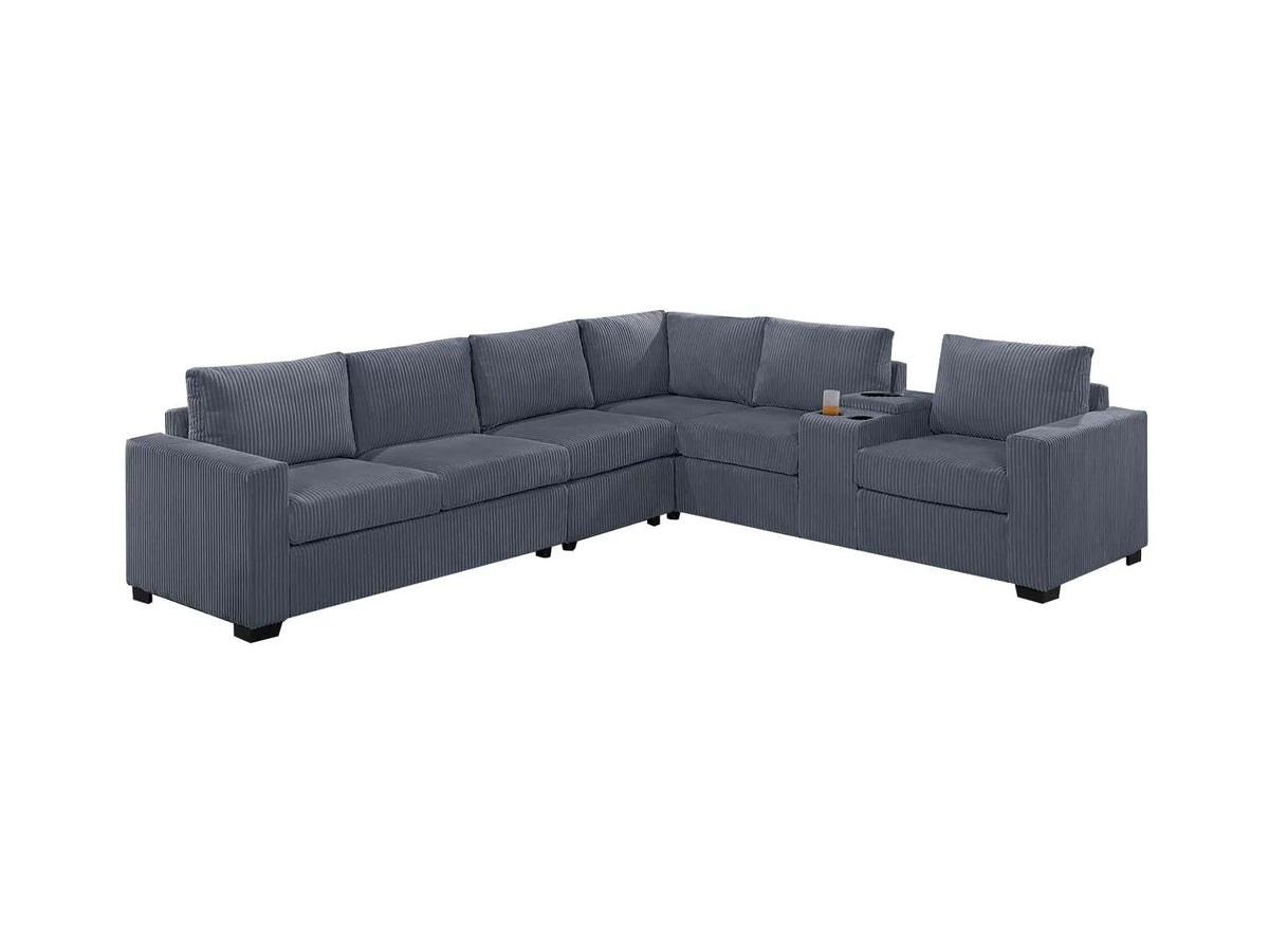 4-Piece Sectional Set – Dark Gray (F8469)