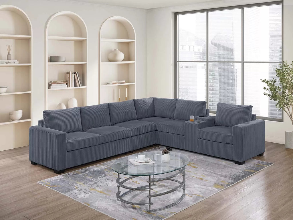 4-Piece Sectional Set – Dark Gray (F8469)