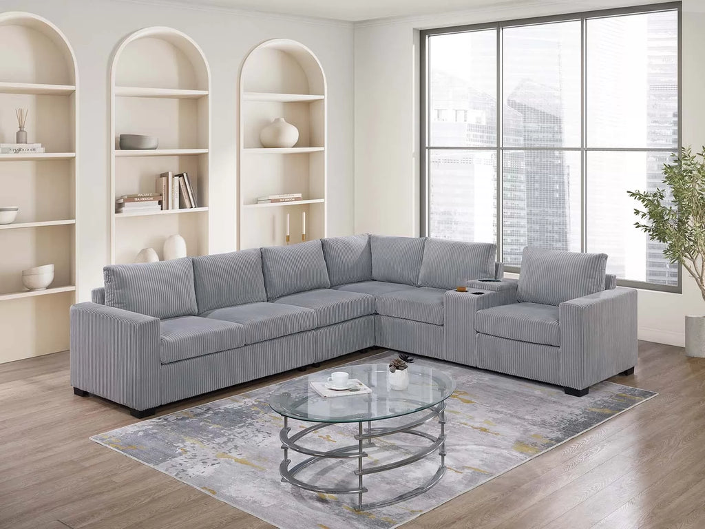 4-Piece Sectional Set – Light Gray (F8470)