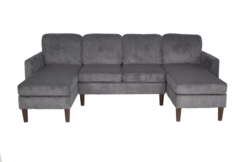 3-Piece Sectional Set – RAF/LAF Chaise & Armless Loveseat – Dark Gray (F8471)