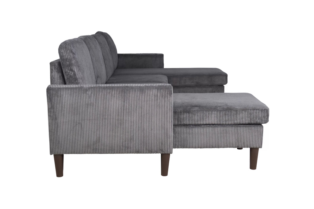 3-Piece Sectional Set – RAF/LAF Chaise & Armless Loveseat – Dark Gray (F8471)