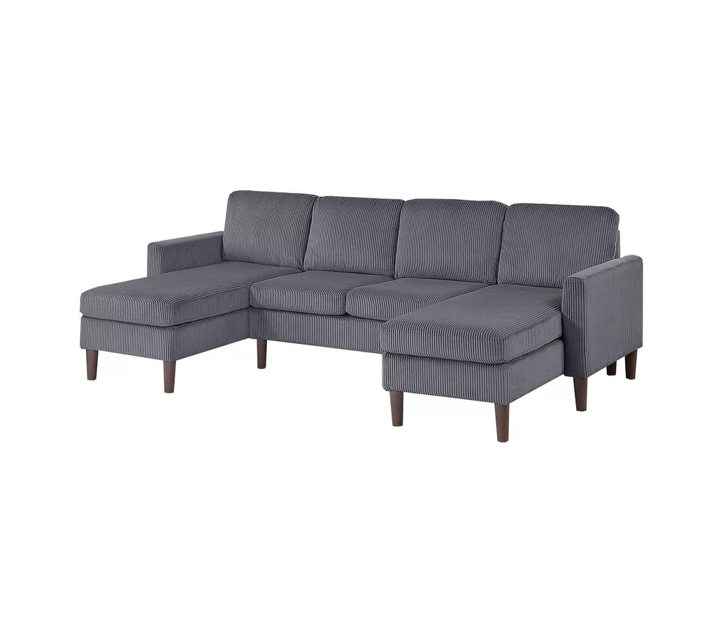 3-Piece Sectional Set – RAF/LAF Chaise & Armless Loveseat – Dark Gray (F8471)