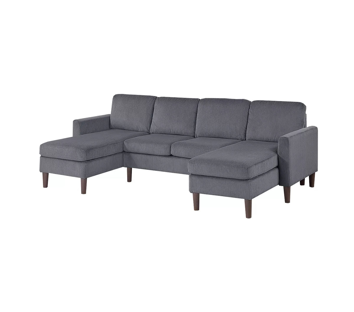 3-Piece Sectional Set – RAF/LAF Chaise & Armless Loveseat – Dark Gray (F8471)