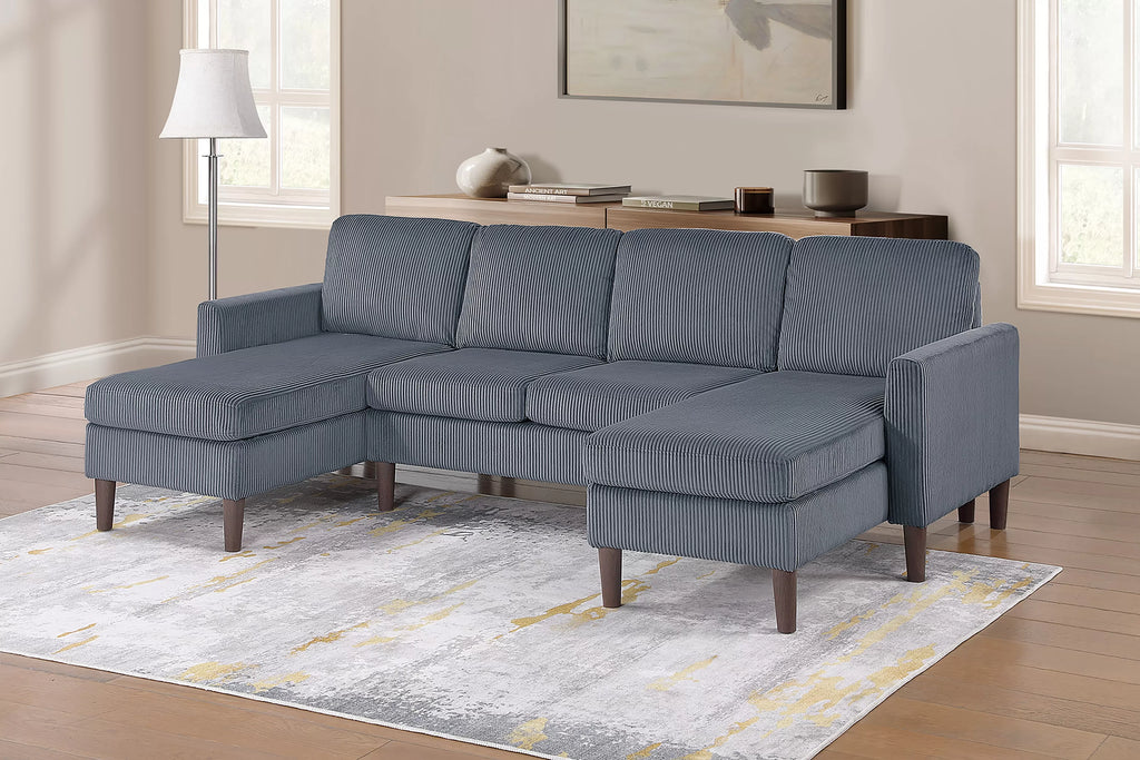 3-Piece Sectional Set – RAF/LAF Chaise & Armless Loveseat – Dark Gray (F8471)