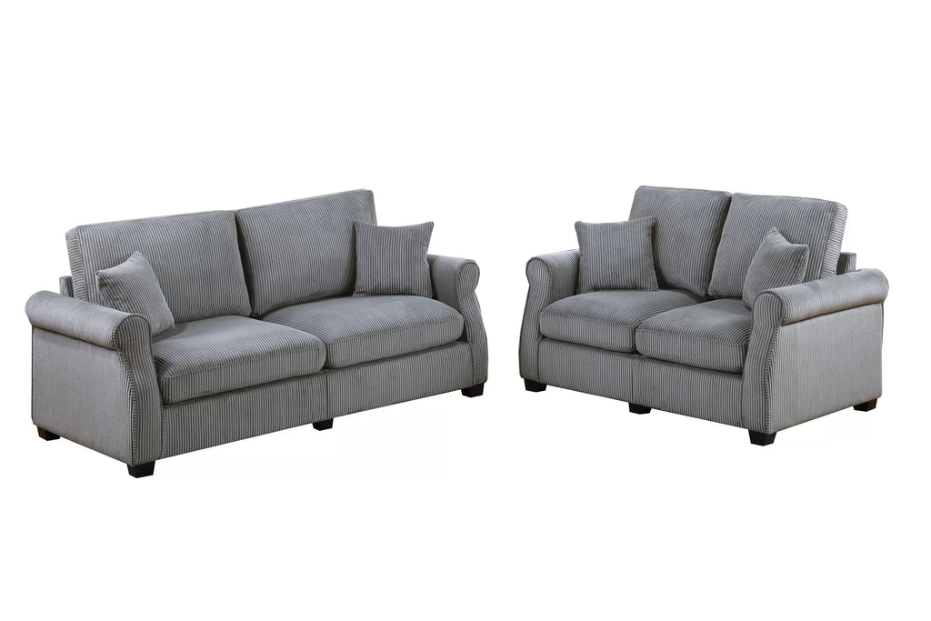 2-Piece Sofa Set – Sofa & Loveseat – Fog (F8498)