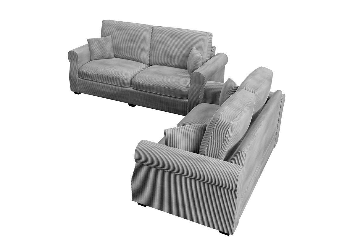 2-Piece Sofa Set – Sofa & Loveseat – Fog (F8498)