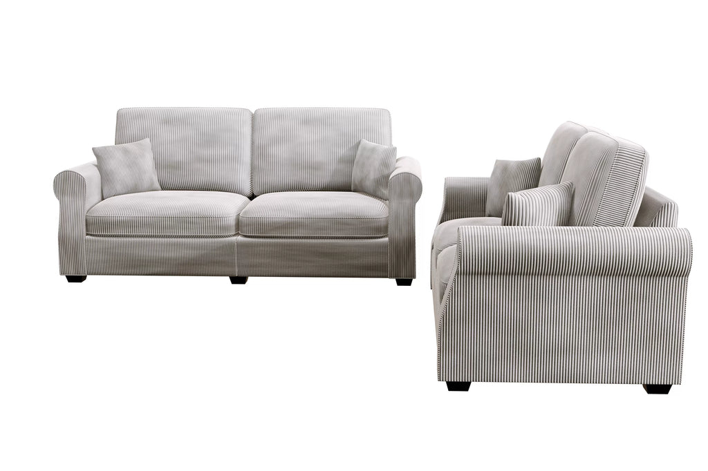 2-Piece Sofa Set – Sofa & Loveseat – Ivory (F8499)