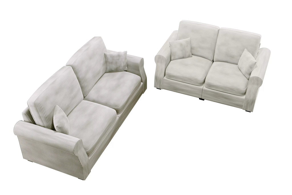 2-Piece Sofa Set – Sofa & Loveseat – Ivory (F8499)