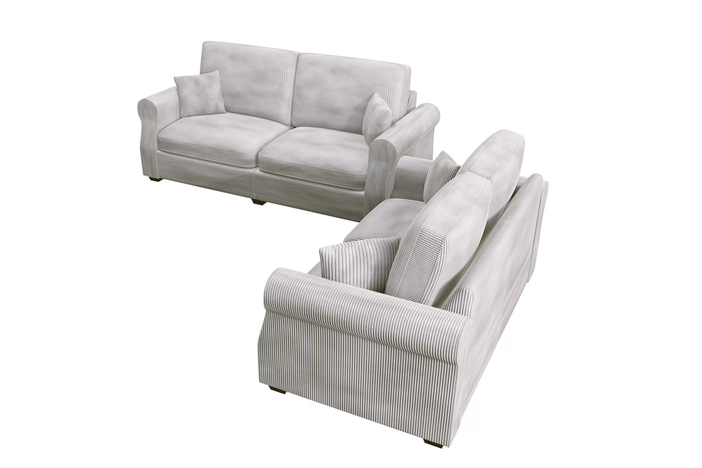 2-Piece Sofa Set – Sofa & Loveseat – Ivory (F8499)