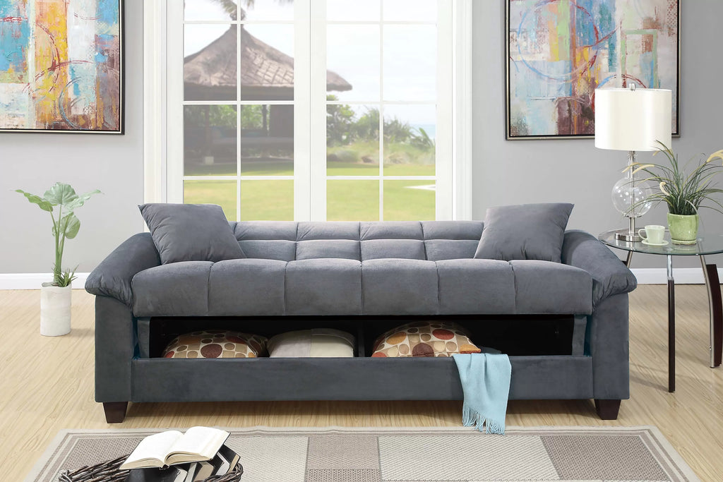 Adjustable Sofa – Hidden Storage + USB Ports – Gray (F8500)