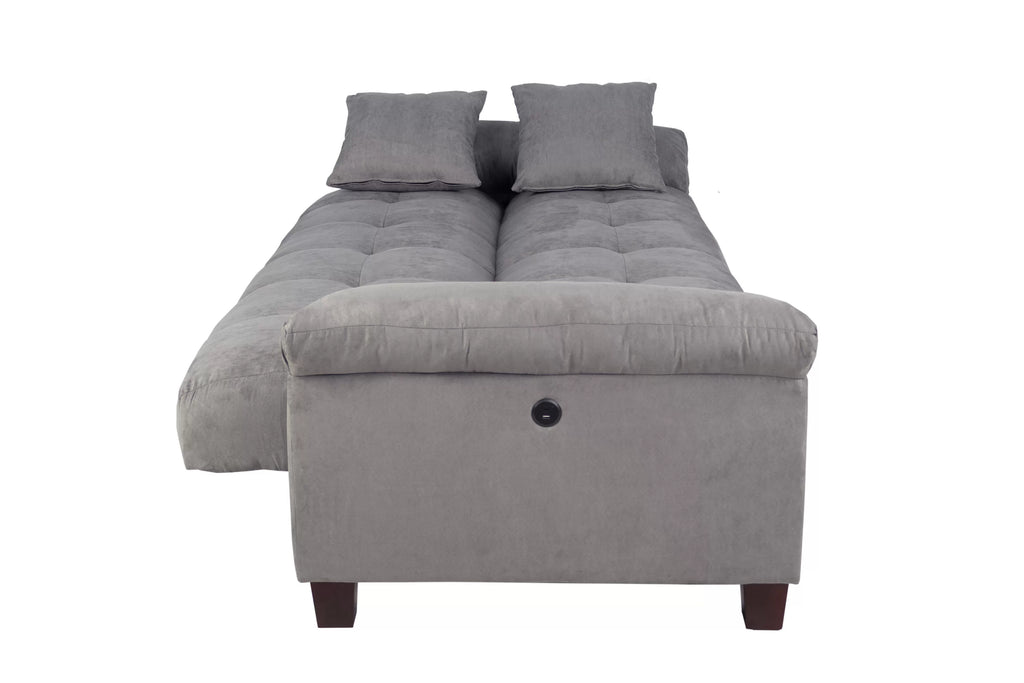 Adjustable Sofa – Hidden Storage + USB Ports – Gray (F8500)