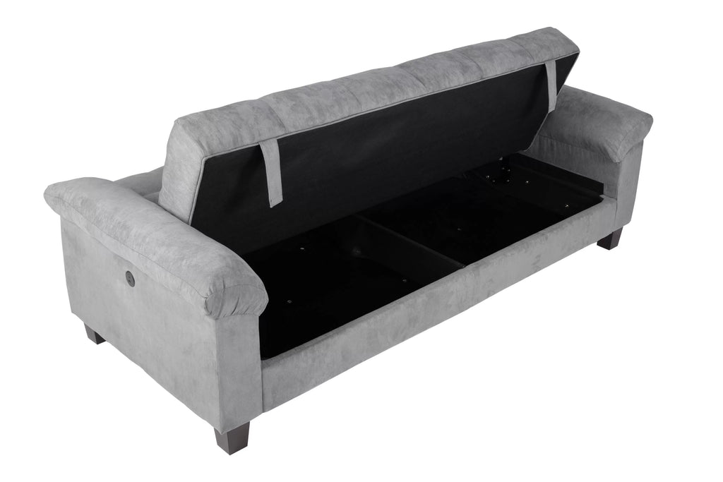 Adjustable Sofa – Hidden Storage + USB Ports – Gray (F8500)