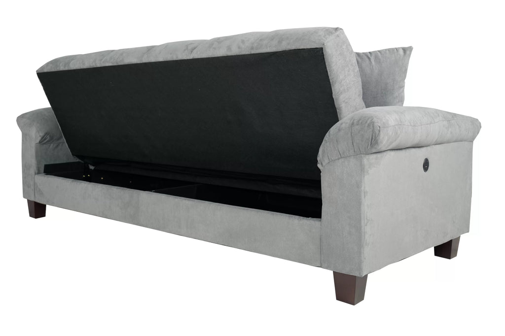 Adjustable Sofa – Hidden Storage + USB Ports – Gray (F8500)
