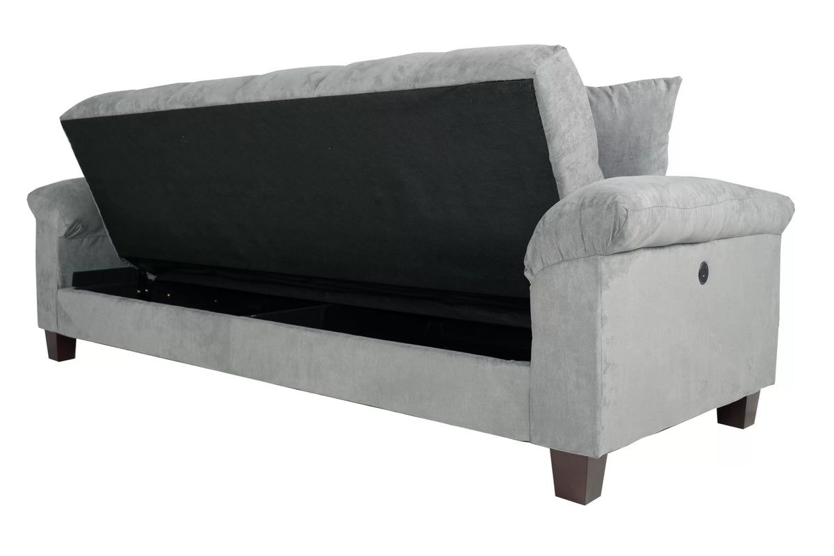 Adjustable Sofa – Hidden Storage + USB Ports – Gray (F8500)