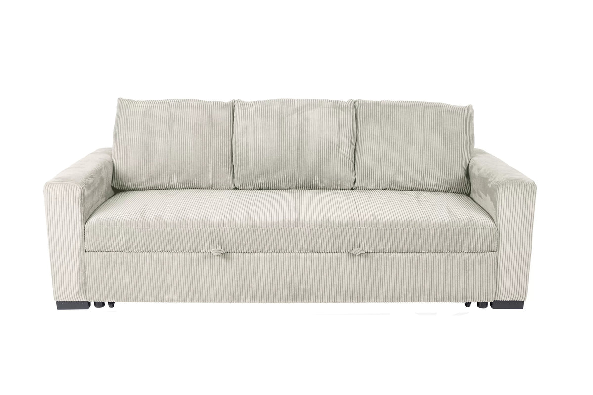 Convertible Sofa – Sleeper Sofa with Pull-Out Bed – Ivory (F8526)