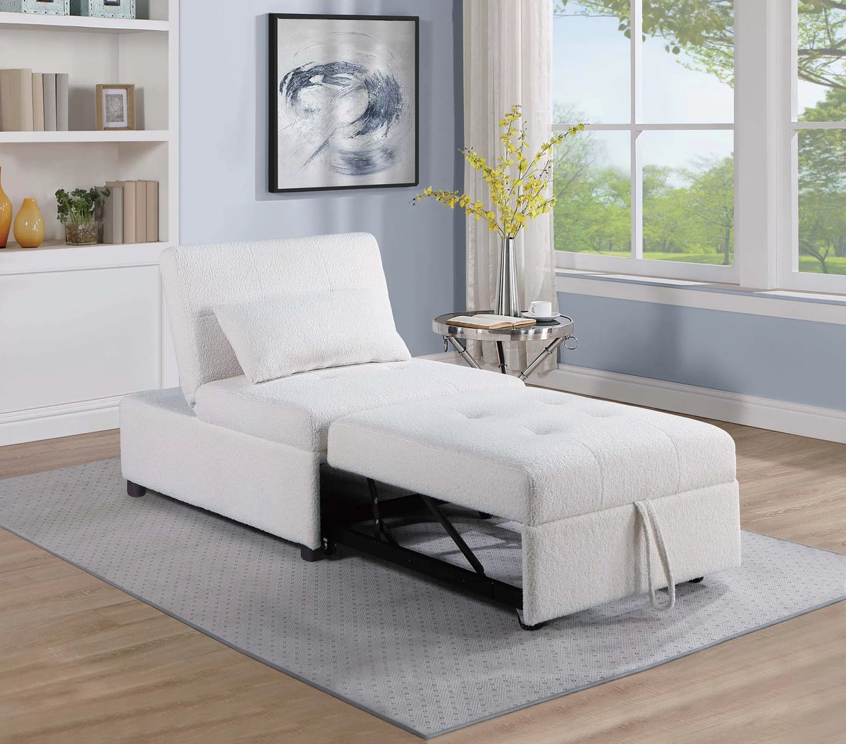 Convertible Sofa – Sleeper Sofa Chair – White (F8531)