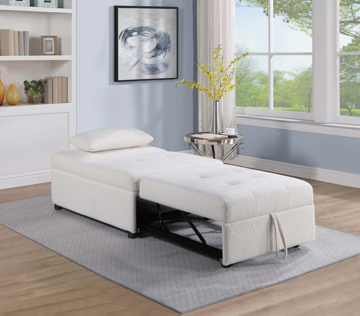 Convertible Sofa – Sleeper Sofa Chair – White (F8531)