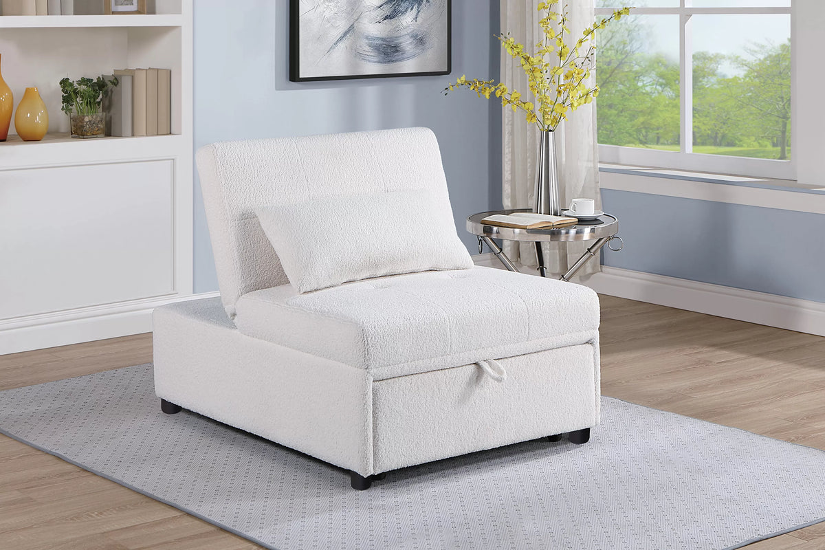 Convertible Sofa – Sleeper Sofa Chair – White (F8531)