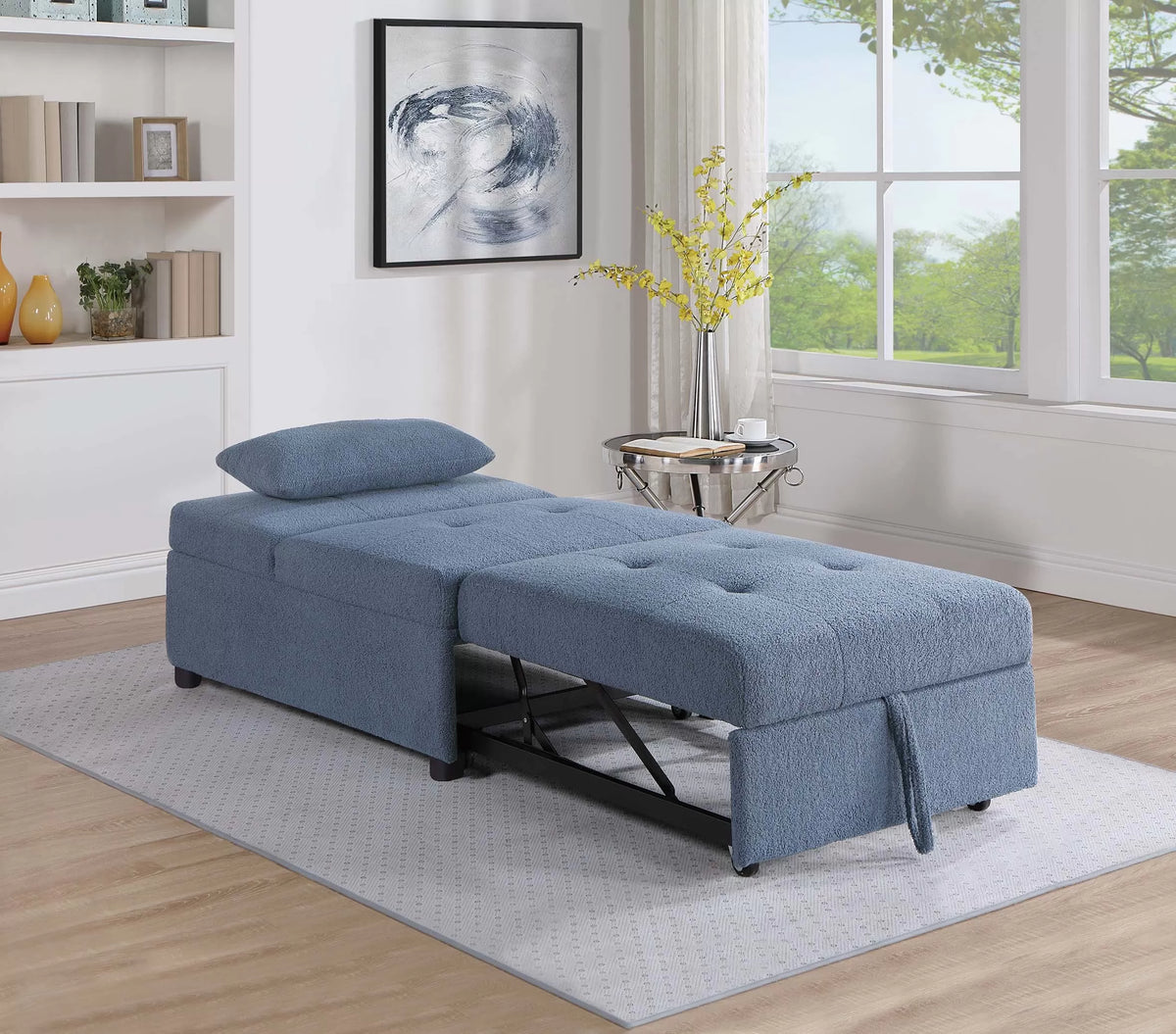 Convertible Sofa – Sleeper Sofa Chair – Blue (F8532)