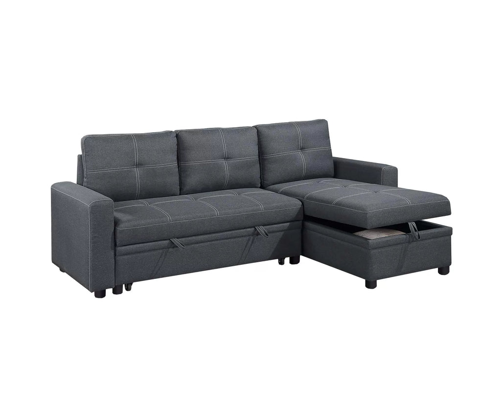 Convertible Sectional – Reversible Convertible Sectional W/Storage – Charcoal (F8535)