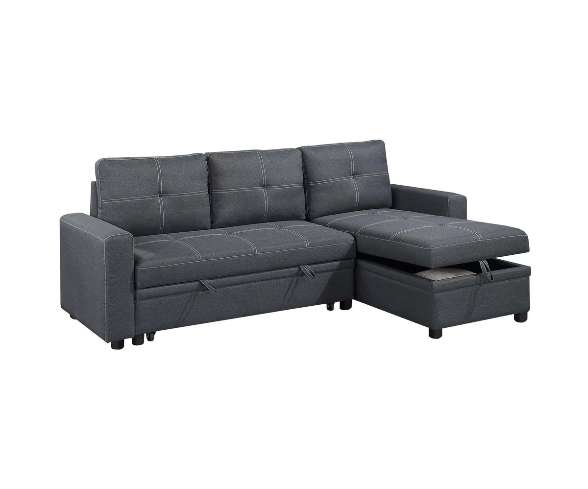 Convertible Sectional – Reversible Convertible Sectional W/Storage – Charcoal (F8535)