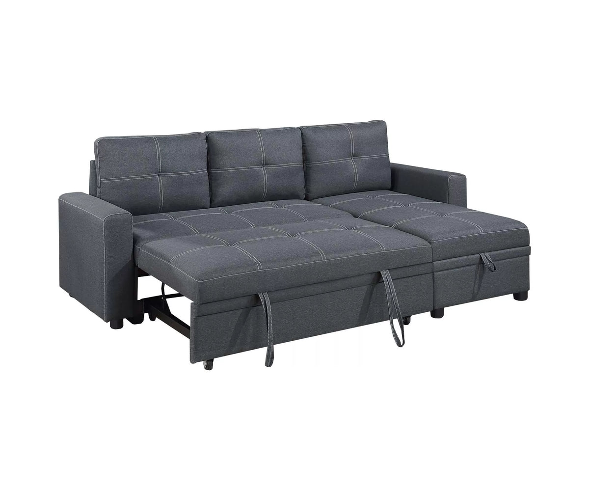 Convertible Sectional – Reversible Convertible Sectional W/Storage – Charcoal (F8535)