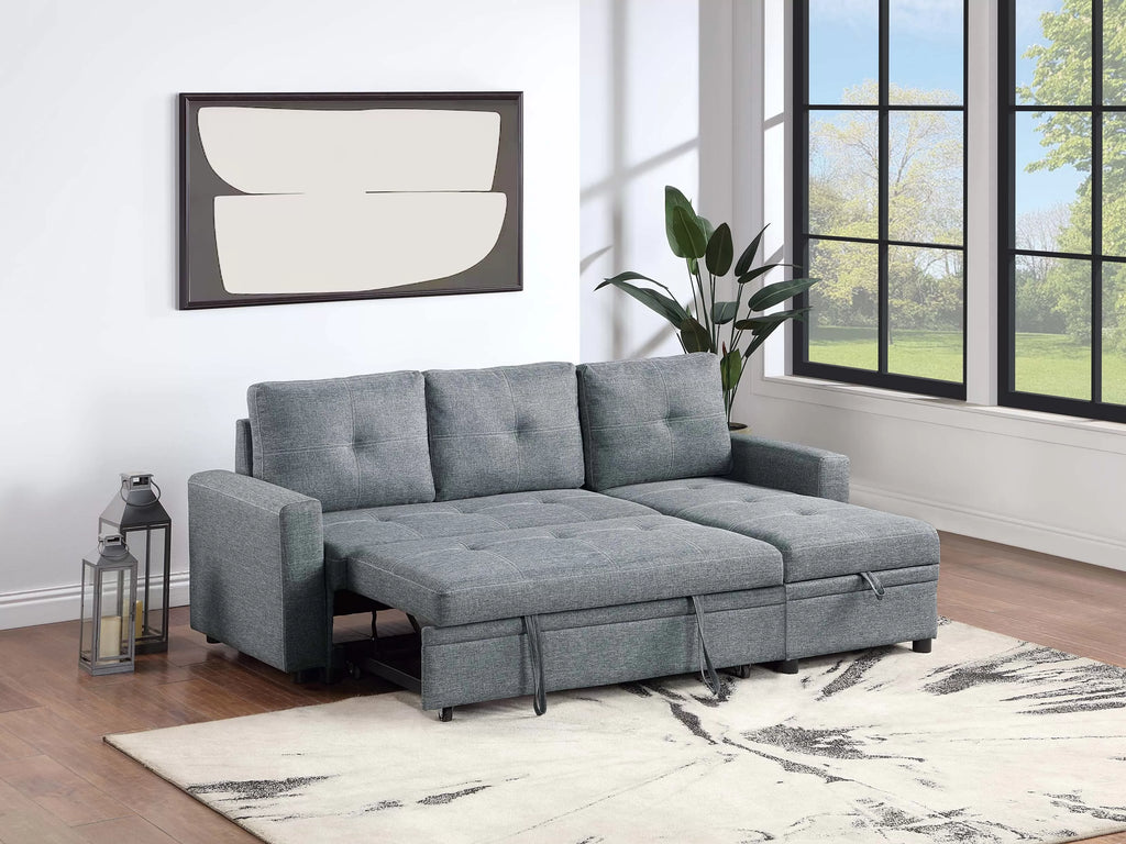 Convertible Sectional – Reversible Convertible Sectional W/Storage – Granite (F8536)