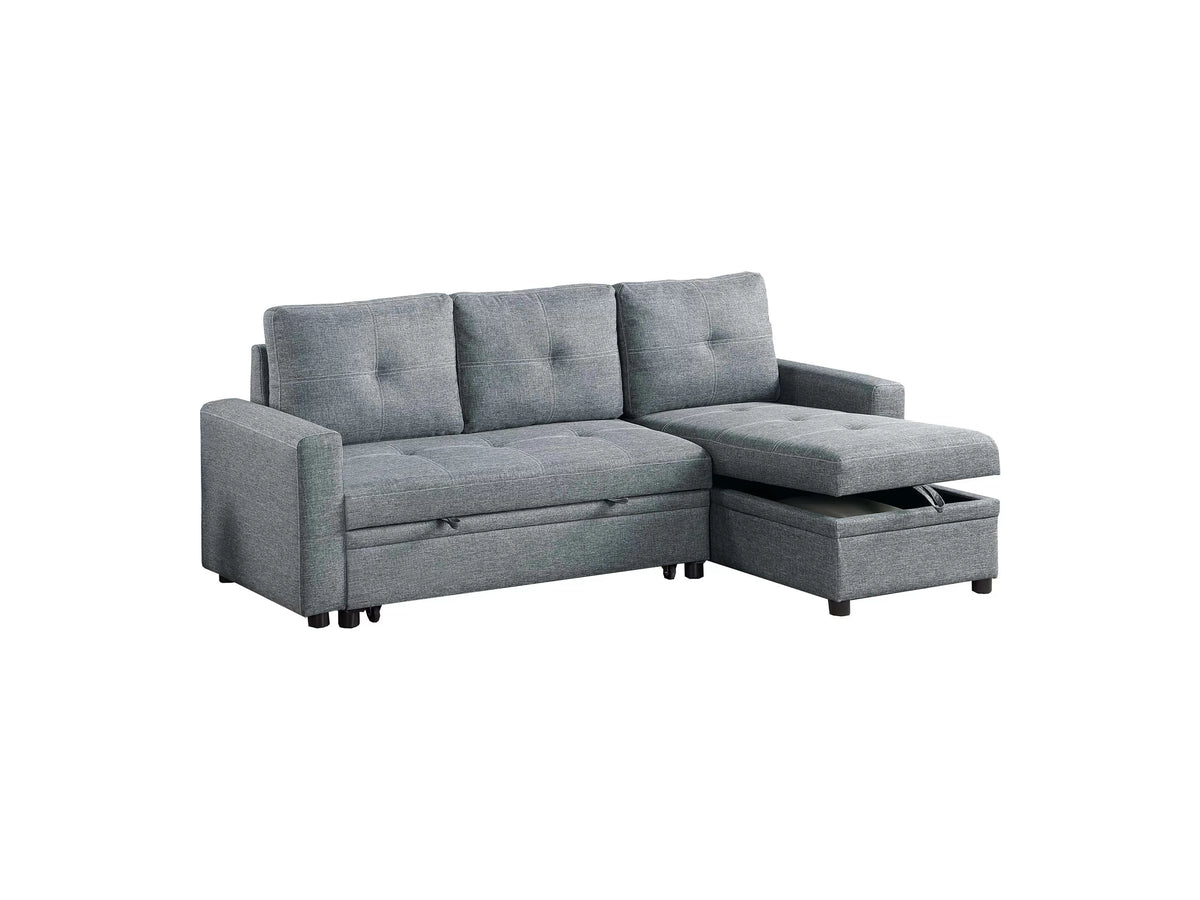 Convertible Sectional – Reversible Convertible Sectional W/Storage – Granite (F8536)