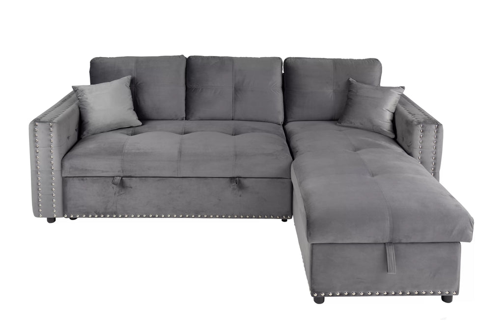 Convertible Sectional – Reversible Convertible Sectional W/Storage – Smoke (F8541)