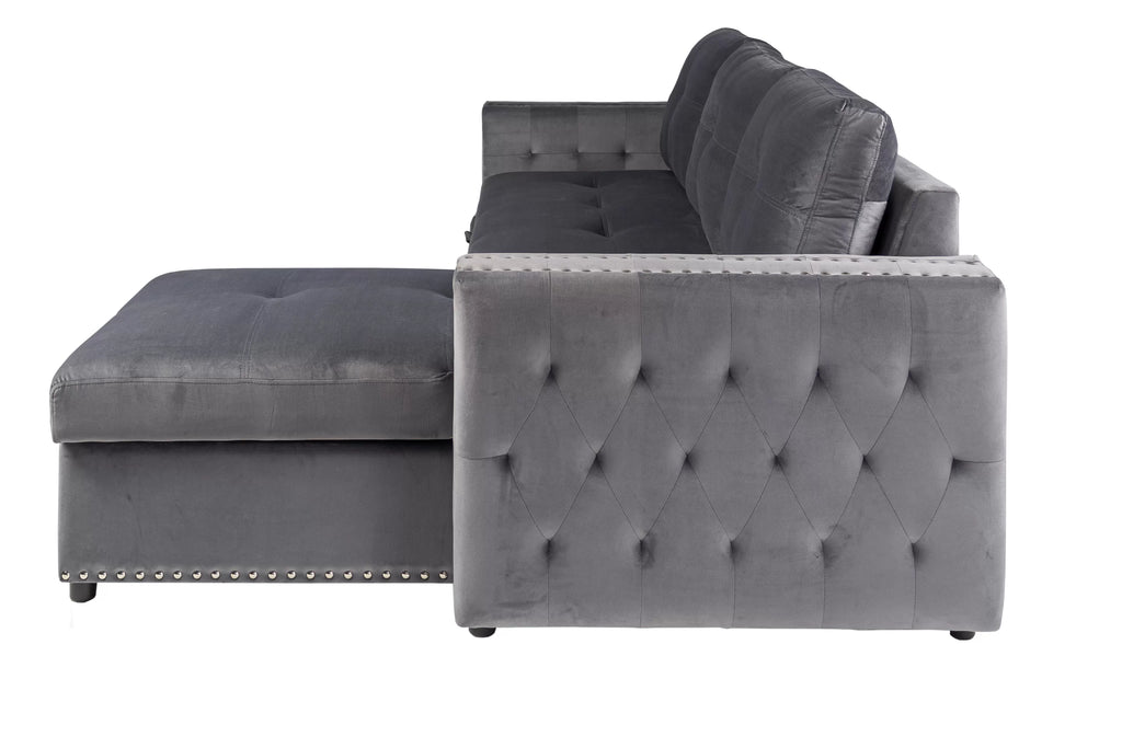 Convertible Sectional – Reversible Convertible Sectional W/Storage – Smoke (F8541)