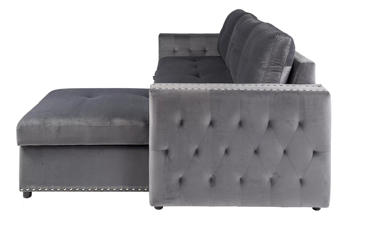 Convertible Sectional – Reversible Convertible Sectional W/Storage – Smoke (F8541)