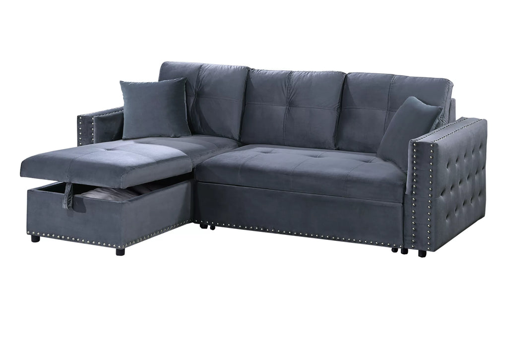 Convertible Sectional – Reversible Convertible Sectional W/Storage – Smoke (F8541)