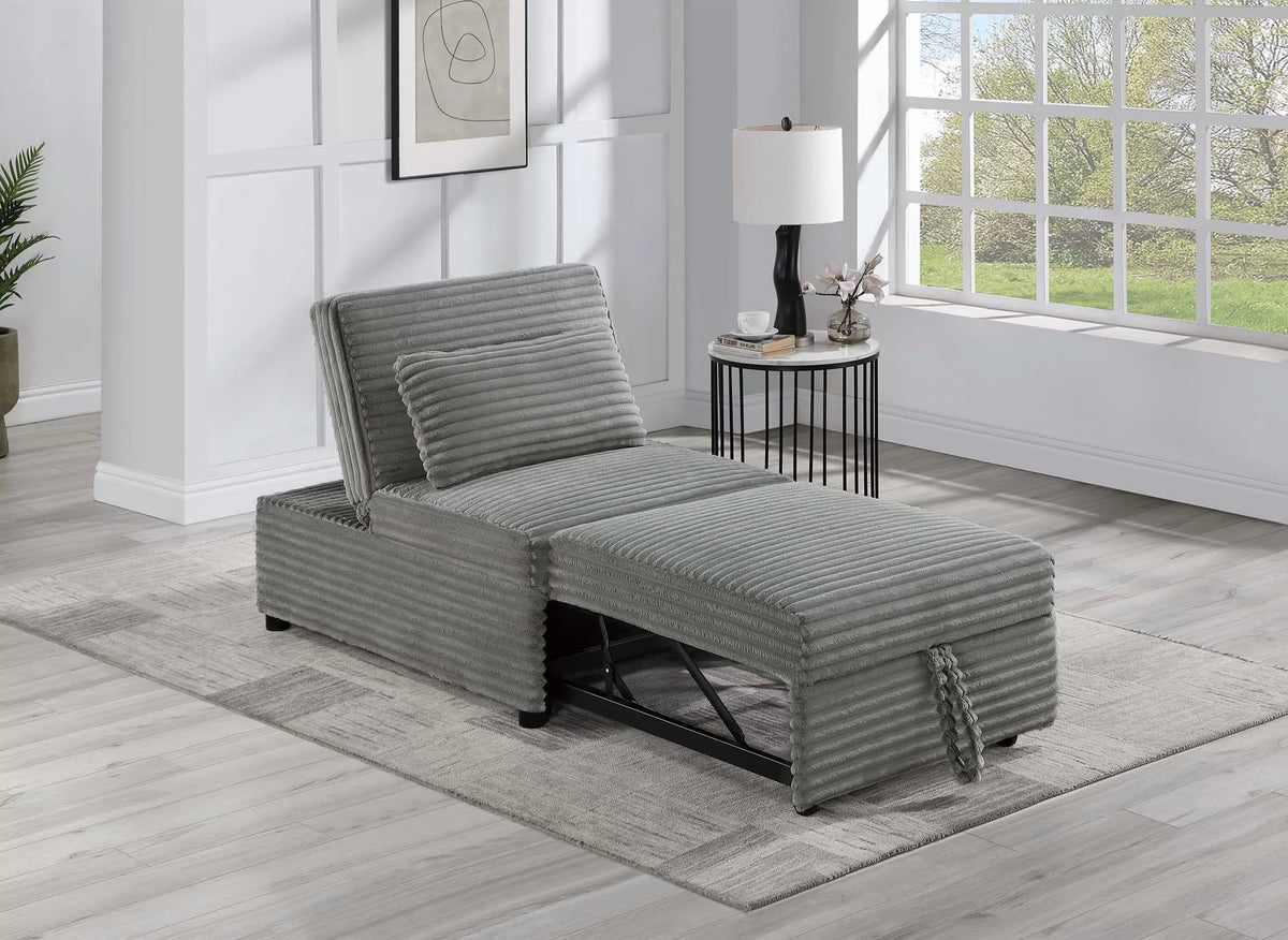 Convertible Sofa – Sleeper Sofa Chair W/ Pull-Out Bed – Smoke (F8545)
