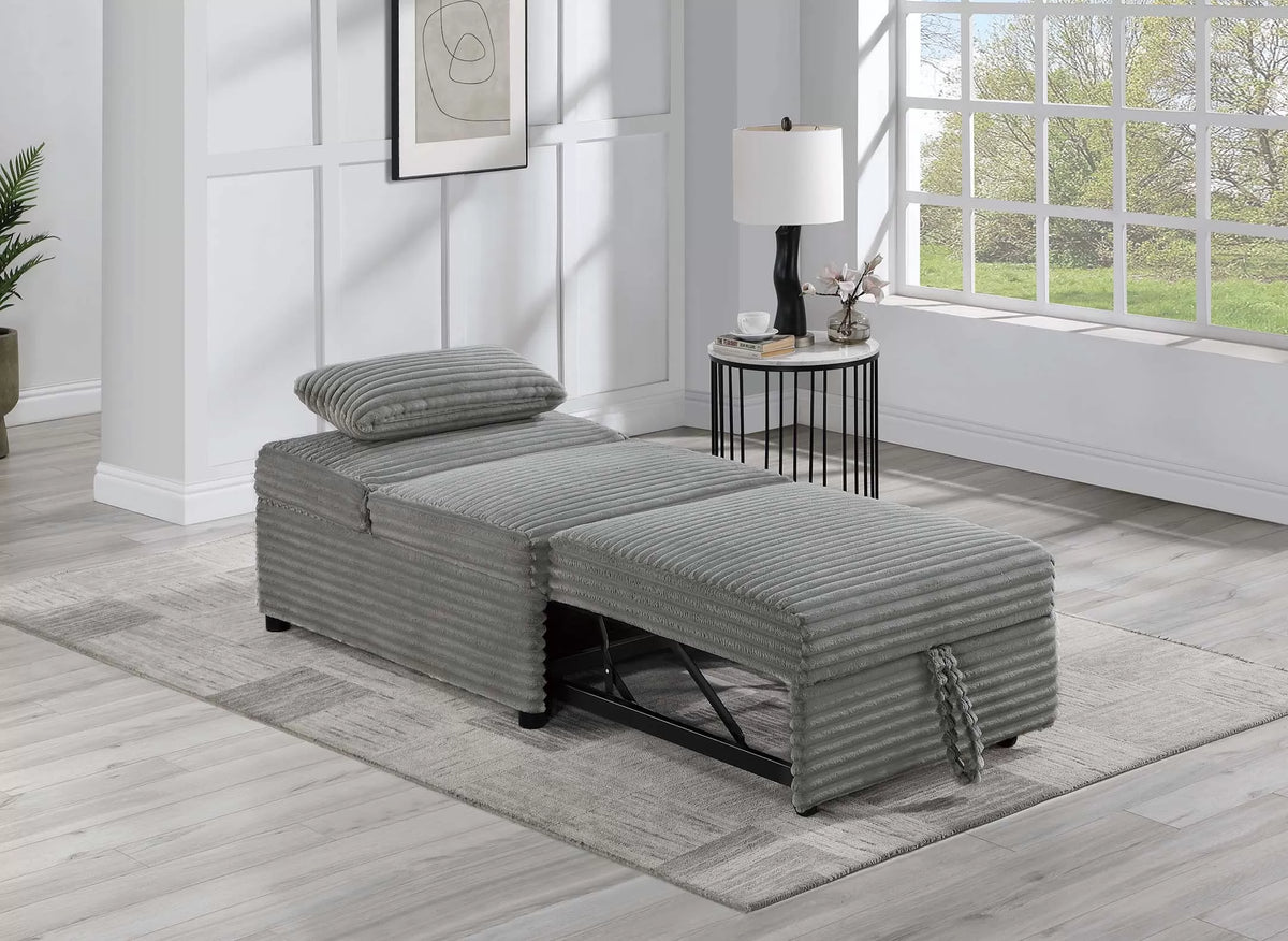 Convertible Sofa – Sleeper Sofa Chair W/ Pull-Out Bed – Smoke (F8545)