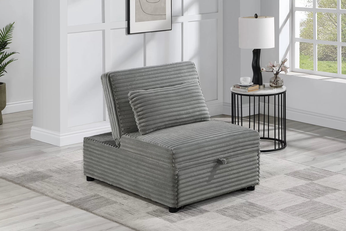 Convertible Sofa – Sleeper Sofa Chair W/ Pull-Out Bed – Smoke (F8545)