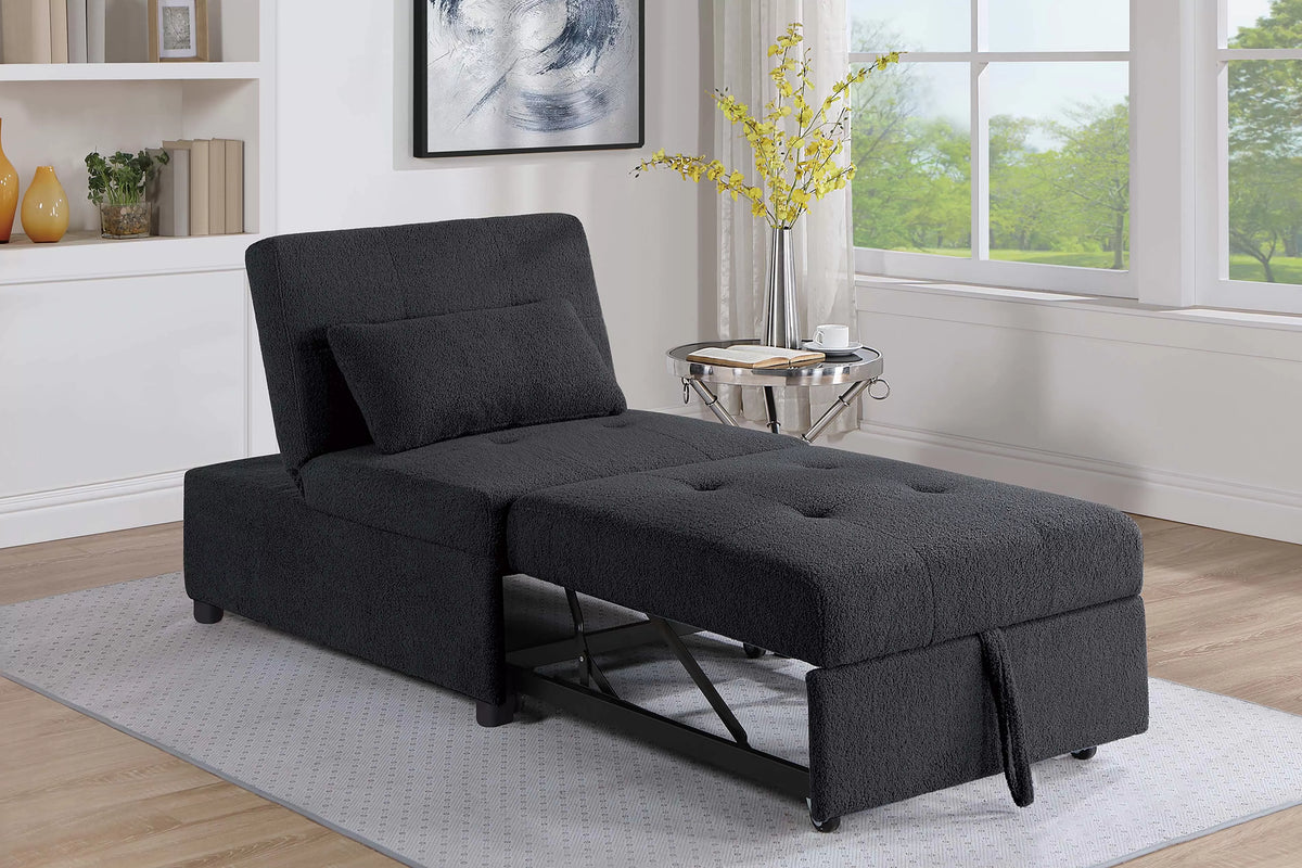 Convertible Sofa – Sleeper Sofa Chair – Black (F8549)