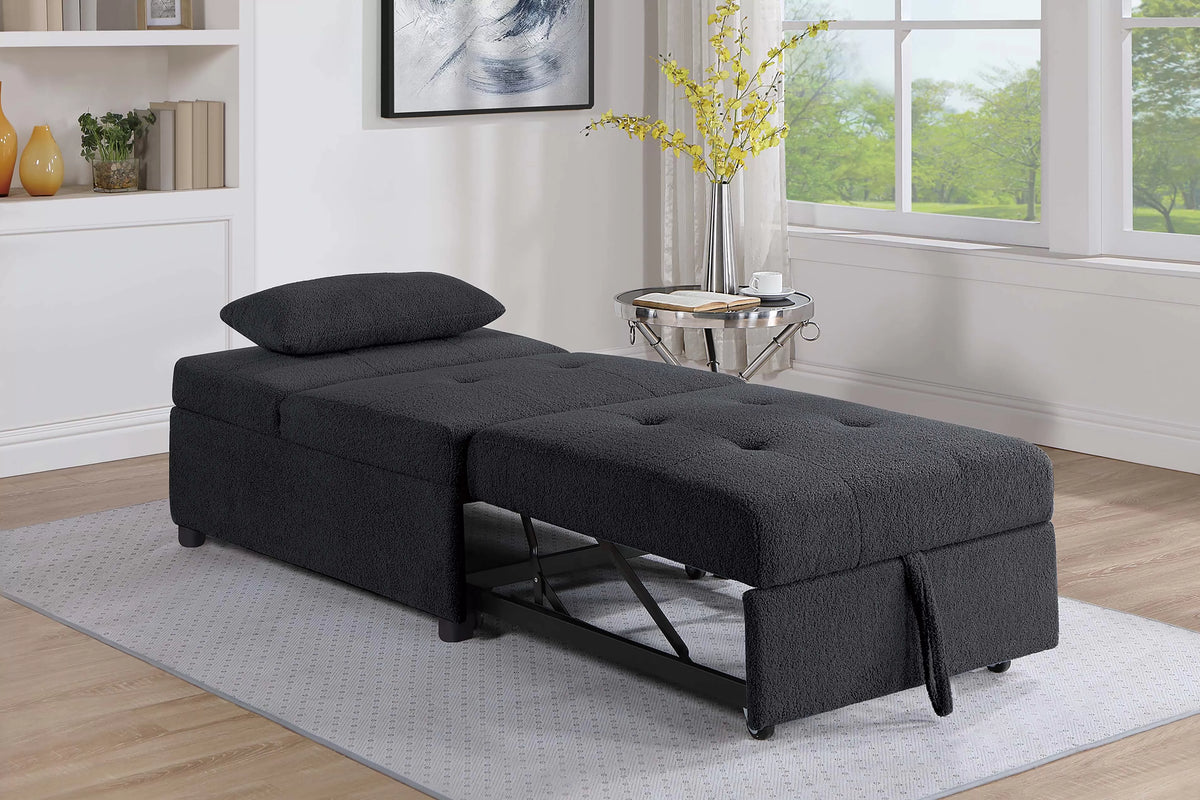 Convertible Sofa – Sleeper Sofa Chair – Black (F8549)