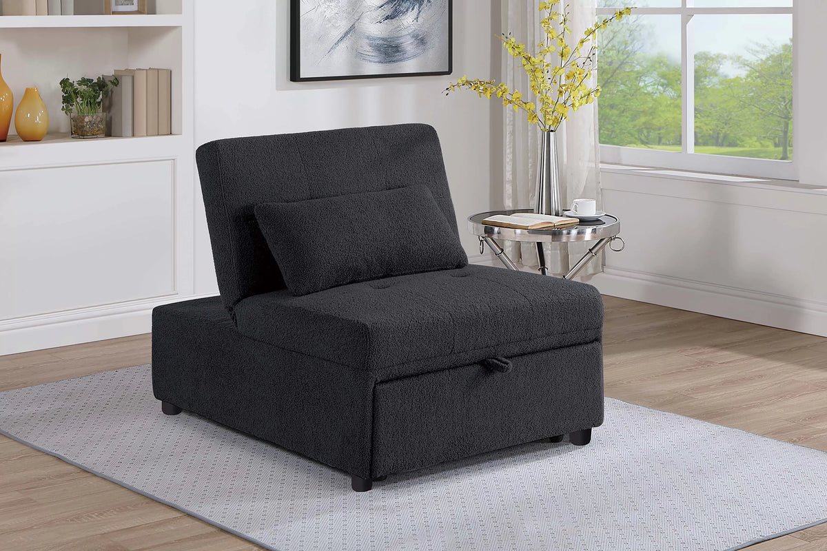 Convertible Sofa – Sleeper Sofa Chair – Black (F8549)