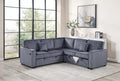3-Piece Convertible Sectional – Sleeper Sofa W/Cupholder, Sofa Storage, & USB Ports – Dark Gray (F8555)