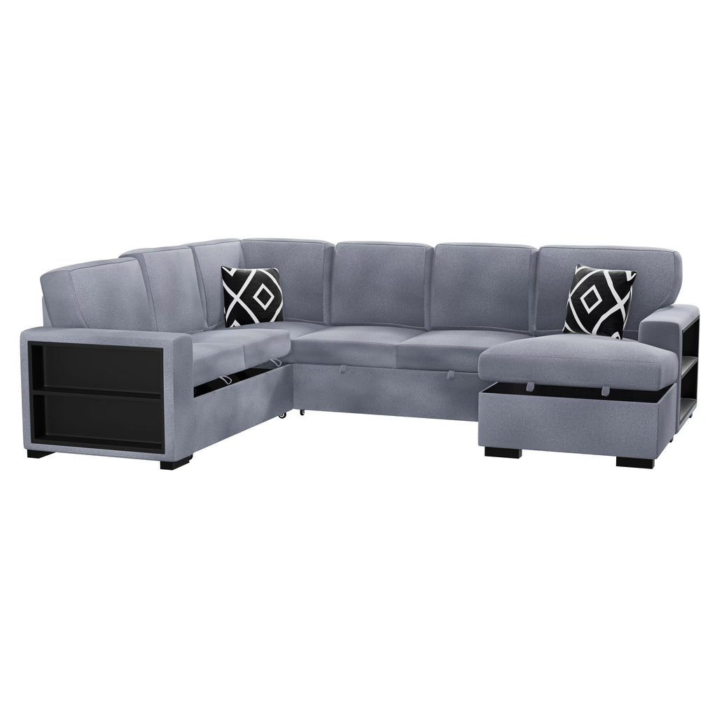 4-Piece Convertible Sectional – Gray (F8561)