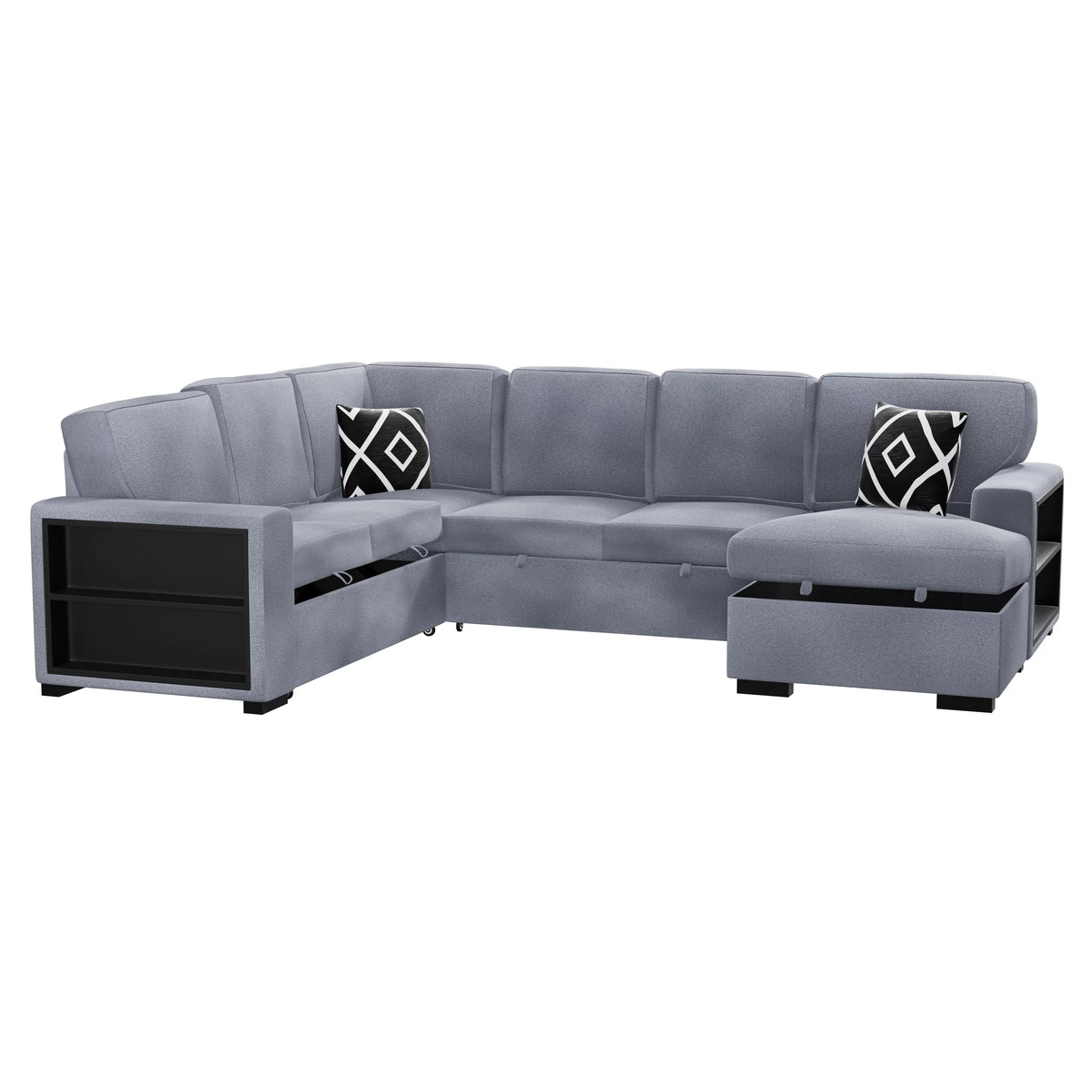 4-Piece Convertible Sectional – Gray (F8561)